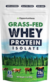 Grass Fed Whey Protein Powder Isolate - Unflavored - Low Carb Keto & Paleo Diet Friendly - Pure Grass-Fed Protein for Shakes, Smoothies, Drinks & Recipes- Non GMO & Gluten Free - 1 Pound